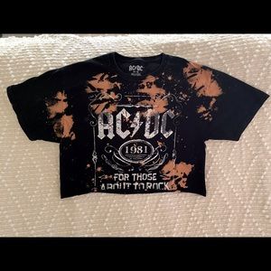 AC/DC Crop Tie-dyed T-shirt